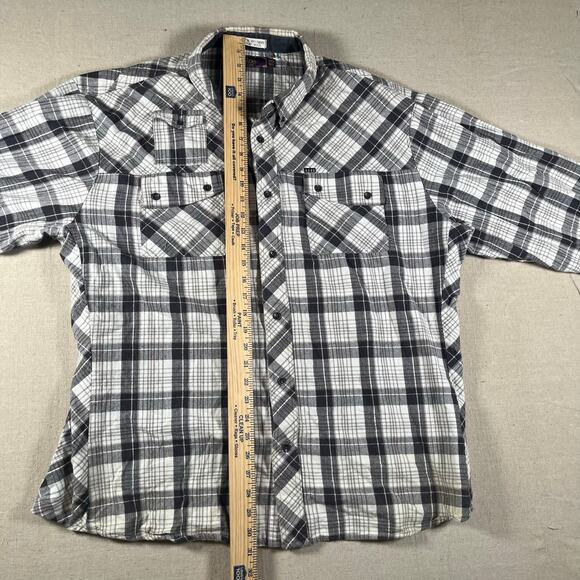 Akoo Mens Long Sleeve Button Down Size 3XL (runs small) Elbow Patch Embroidery - Picture 4 of 7